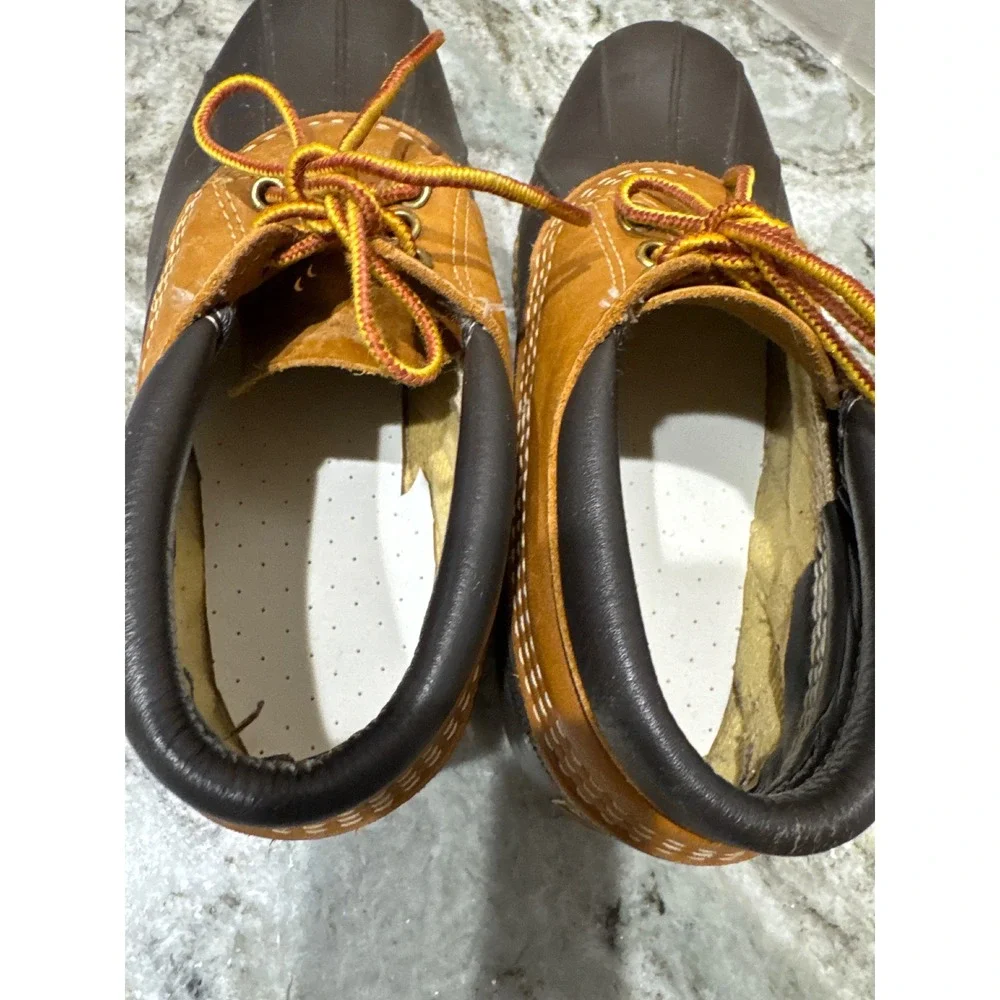L.L.Bean Men's‎ Bean Boots, Gumshoes in tan leather and brown rubber Size 9